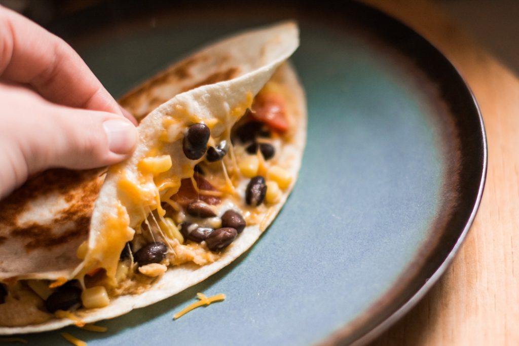 Hummus, Black Bean, and Corn Quesadillas (a Super Quick and Healthy Lunch Option!)