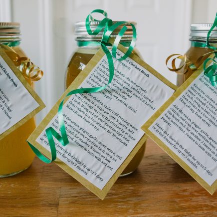 jars of homemade chicken broth