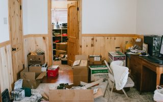 boxes to unpack and declutter