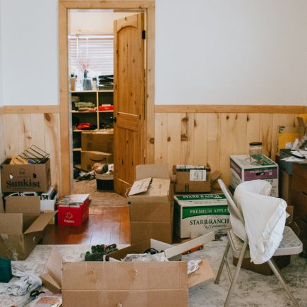 boxes to unpack and declutter