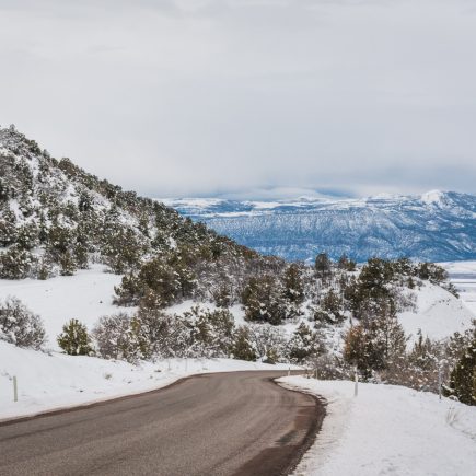 snowy mountain road