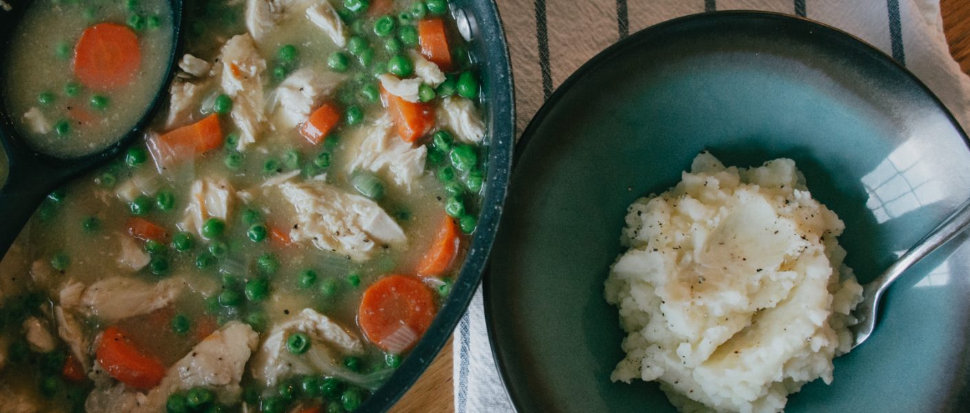 Chicken Soup Gravy Over Mashed Potatoes