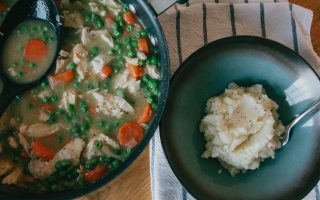 Chicken Soup Gravy Over Mashed Potatoes