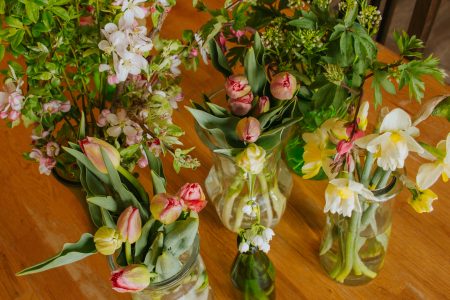 spring flowers ready for arranging