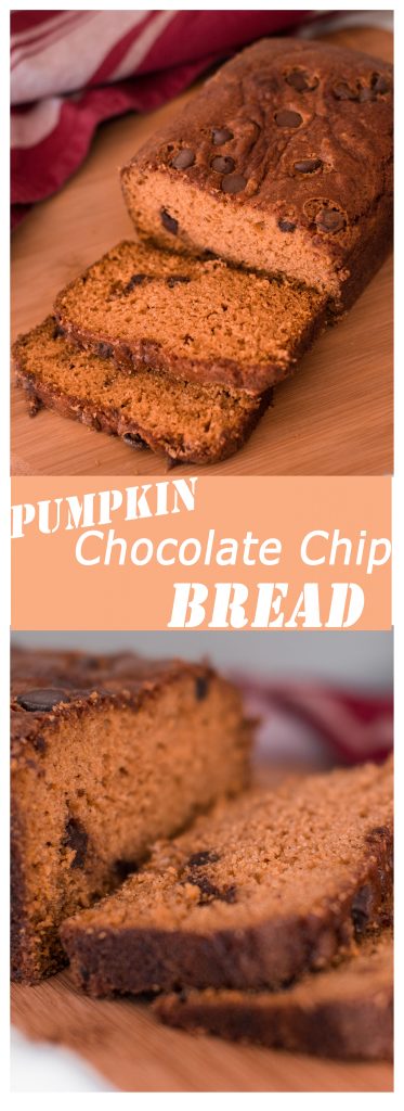 Pumpkin Chocolate Chip Bread, Two Versions - One With Full Amount of Fat and One With Half the Fat (and Both Delicious!)